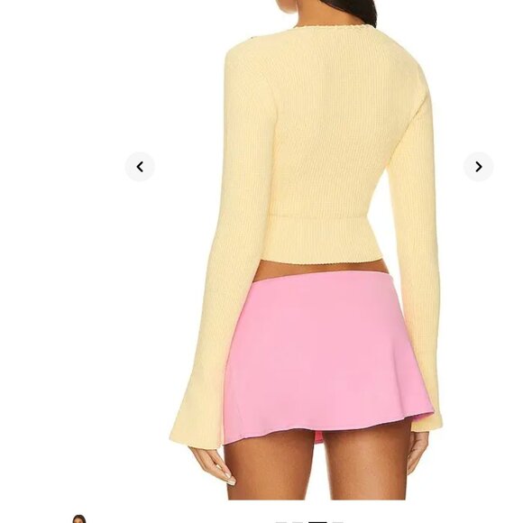 NWT GUIZIO home sweet home sweater, Pale Yellow, Small - Picture 4 of 4